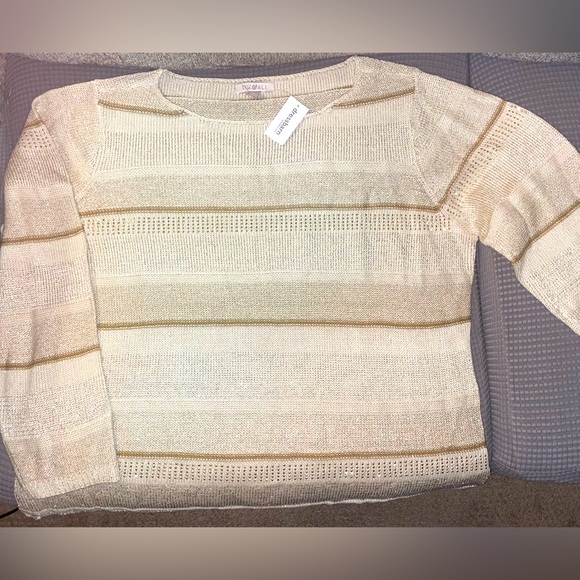 Roz & Ali 2x cream sweater with gold threads - Picture 3 of 7